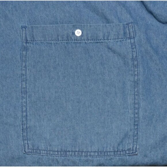 ELLOS Denim Tunic Top Oversized 3X 30/32 Button Front Shirt Side Slits Comfy - Picture 4 of 10